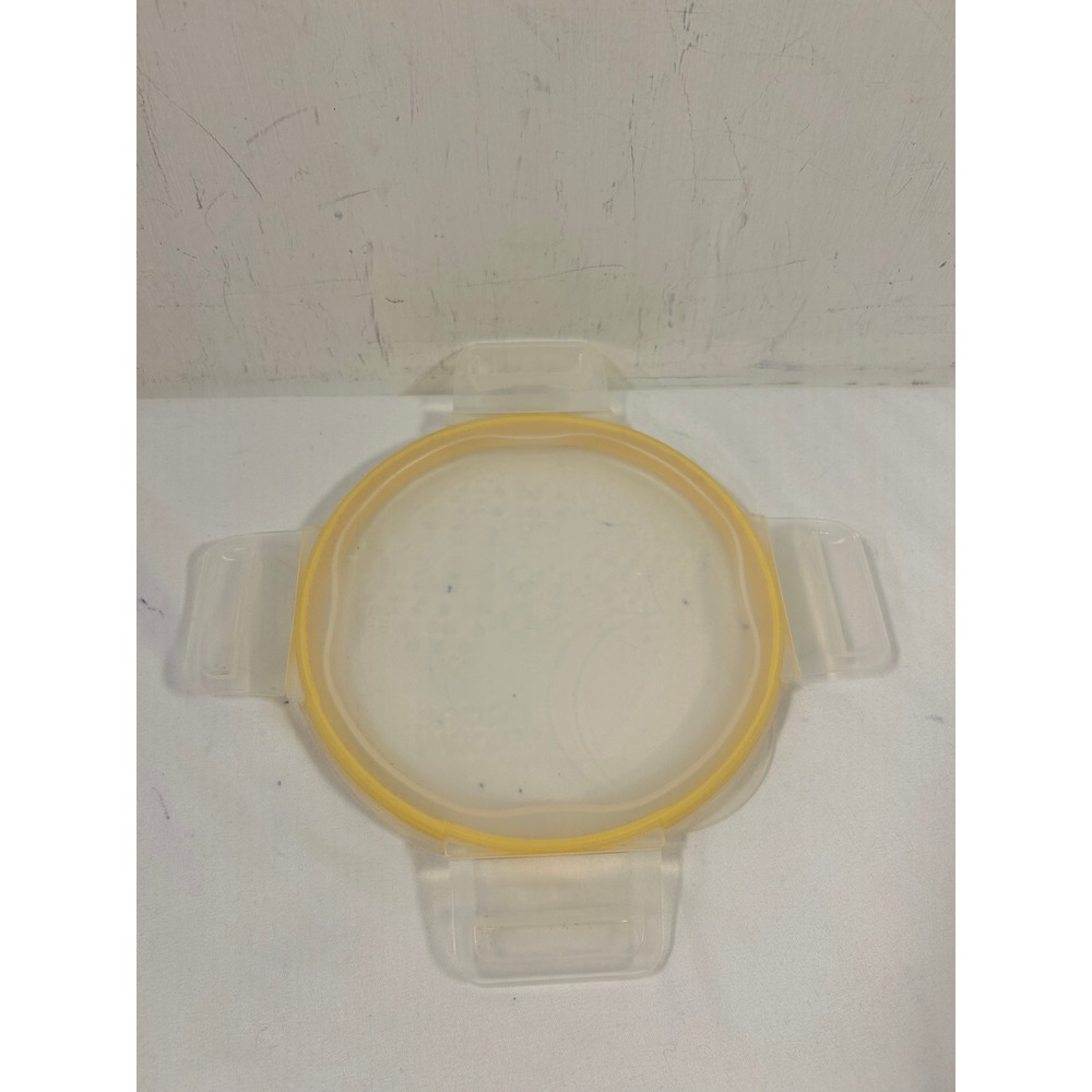 Snapware Round Replacement Lid‎ 6in Clear Yellow Seal 4-Tab Locking Kitchenware